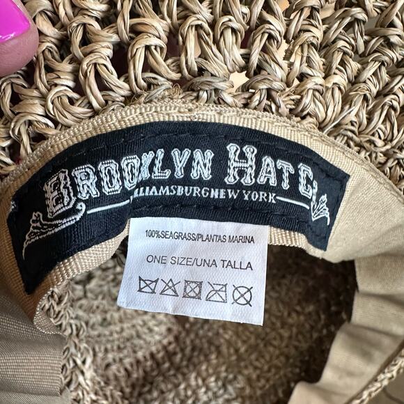Brooklyn Hat Co Seagrass Hat with Rainbow Trim Style bkn1425-toast straw hat OS main image 10